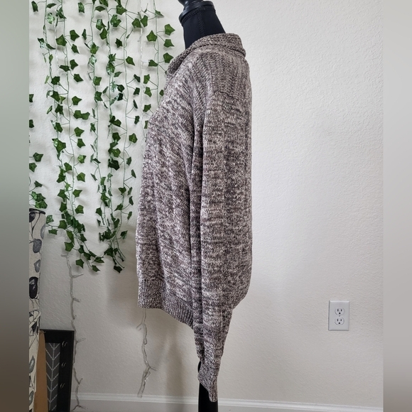 Southern Pines 100% Cotton Chunky Knit Crossover Neck Button Closure Sweater - Picture 2 of 9